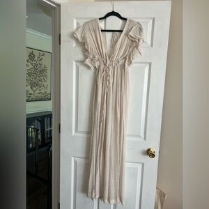 cream boho pregnancy friendly dress